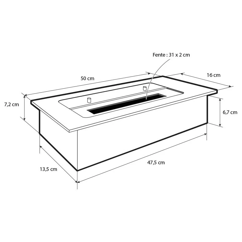 Quemador de 50 cm, 4,5 kW de potencia