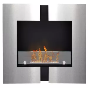Chimenea mural de acero inoxidable Duo