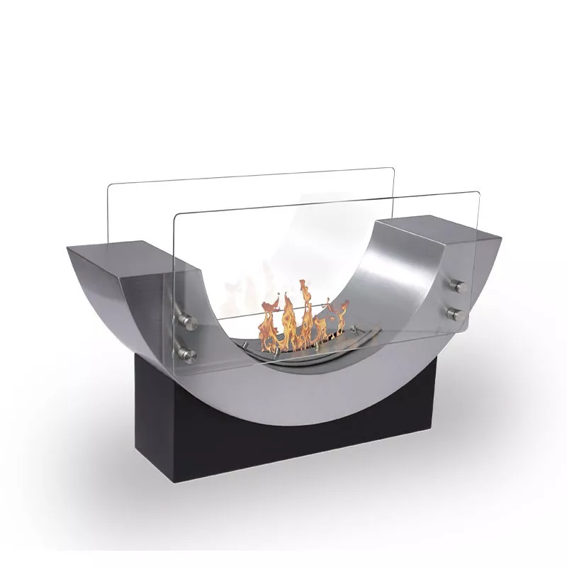 Chimenea de etanol Tiago : Wikao hogar y diseño Color Acero inoxidable cepillado