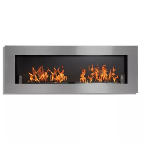 Novo Chimenea mural XL de bioetanol Color Acero inoxidable cepillado