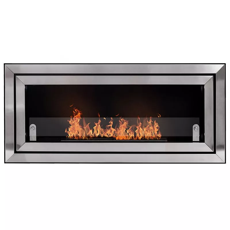 Chimenea de etanol ámbar Color Acero inoxidable cepillado Tamaño 1 quemador