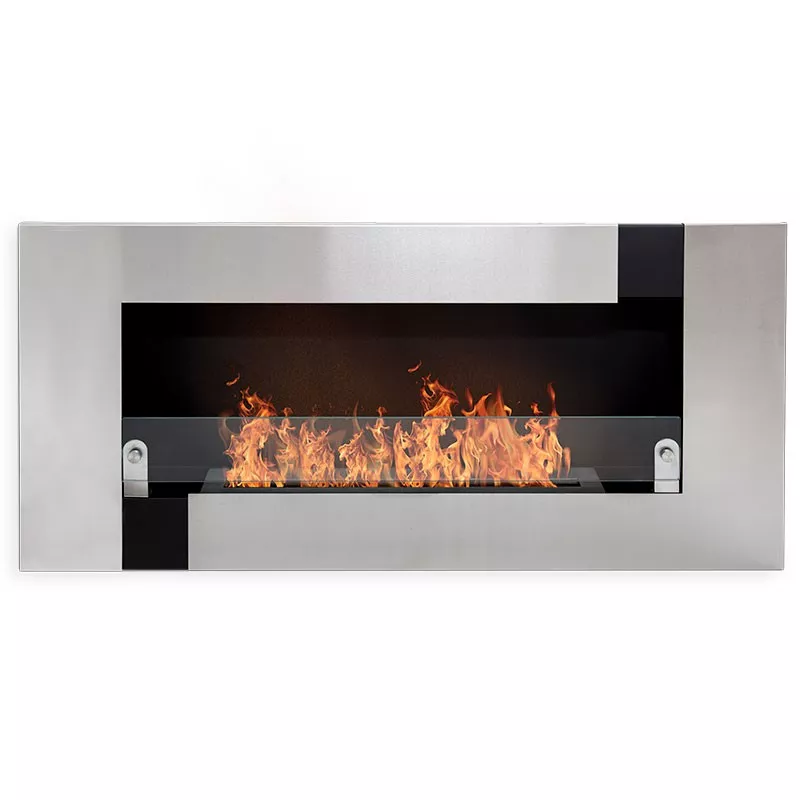 Chimenea de etanol mural Brighton Color Acero inoxidable cepillado