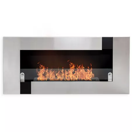 Chimenea de etanol mural Brighton Color Acero inoxidable cepillado