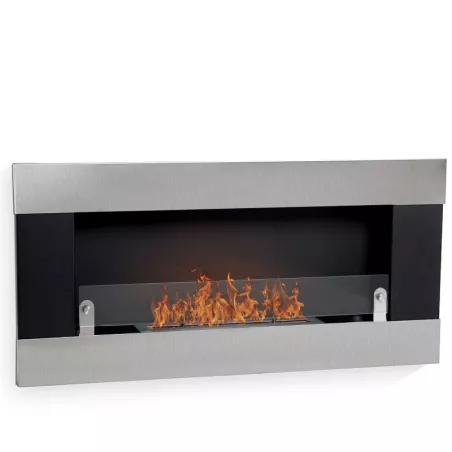 Chimenea de etanol de pared Aston Color Acero inoxidable cepillado Quemador 3L/6,5kW