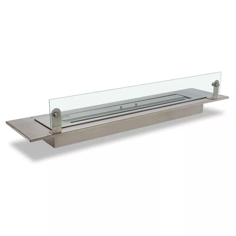 Placa de acero inoxidable para un quemador de bioetanol Anchura de la placa Plato de 100 cm para quemador de 80 cm