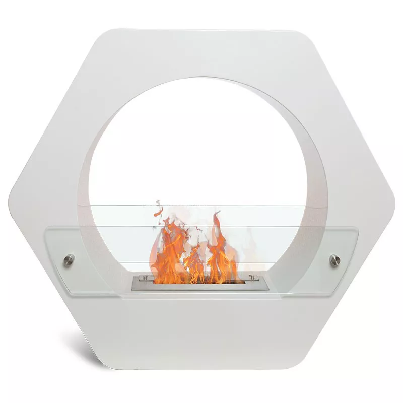 Chimenea de etanol de pie con forma de nuez Color Blanco