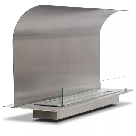 Placas protectoras para quemadores de bioetanol Anchura de la placa curva Placas de 100 cm para quemador de 80 cm