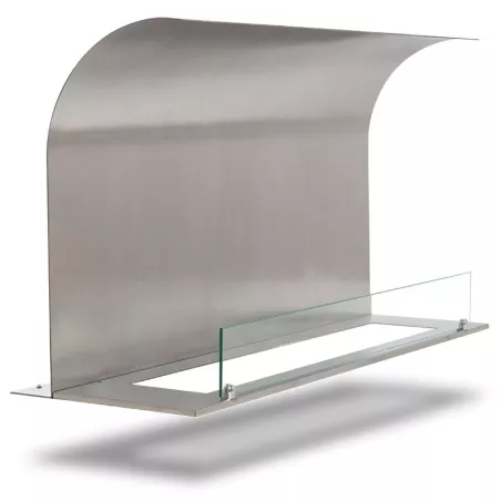 Placas protectoras para quemadores de bioetanol Anchura de la placa curva Placas de 100 cm para quemador de 80 cm