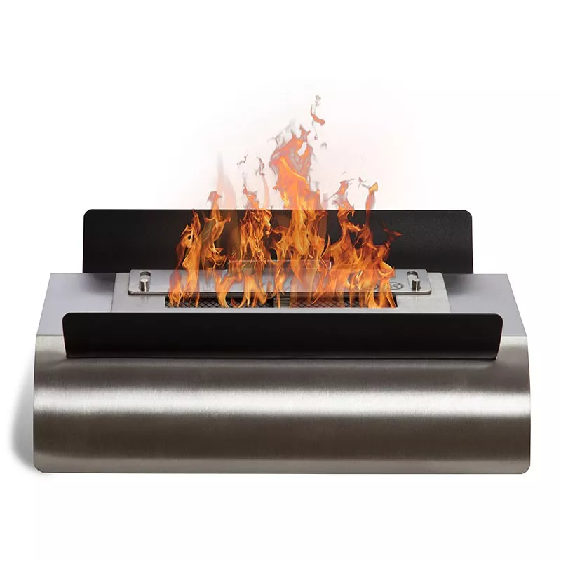 Chimenea de mesa de etanol Accadia Color Acero inoxidable cepillado
