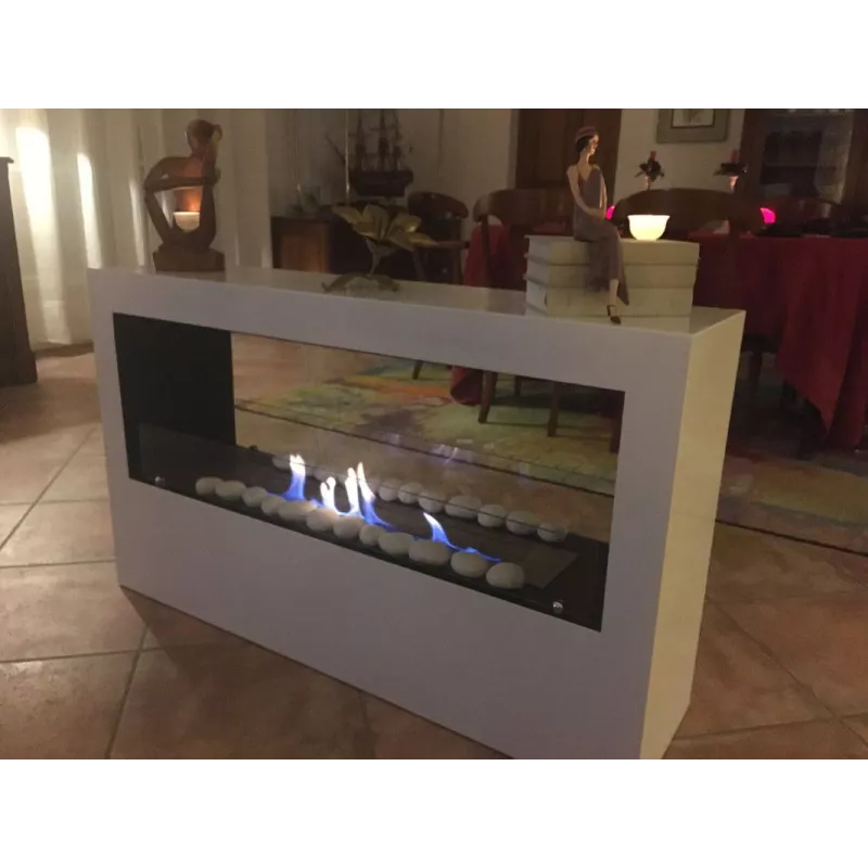 Chimenea XXL andromède, quemador 80 cm Color Blanco