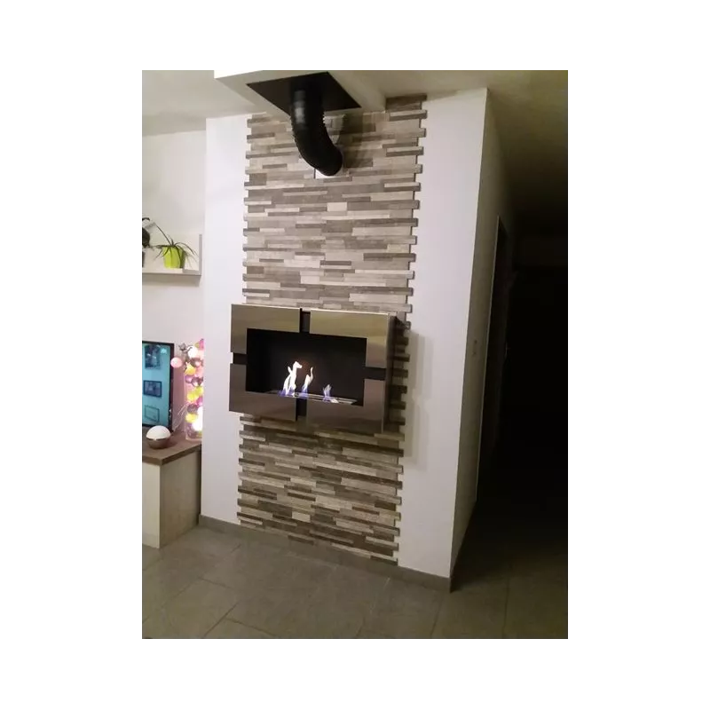 Bergamo Chimenea de etanol mural de 6500 vatios : Wikao Color Acero inoxidable cepillado