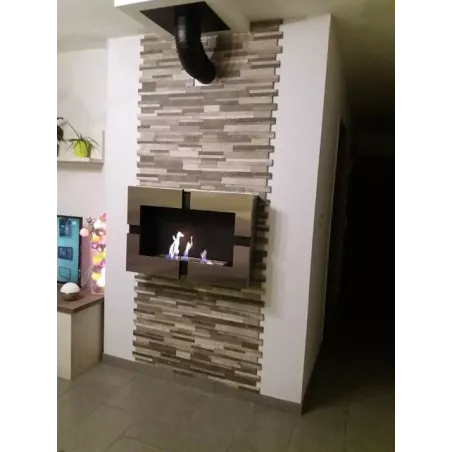 Bergamo Chimenea de etanol mural de 6500 vatios : Wikao Color Acero inoxidable cepillado
