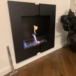 Chimenea mural de acero inoxidable Duo