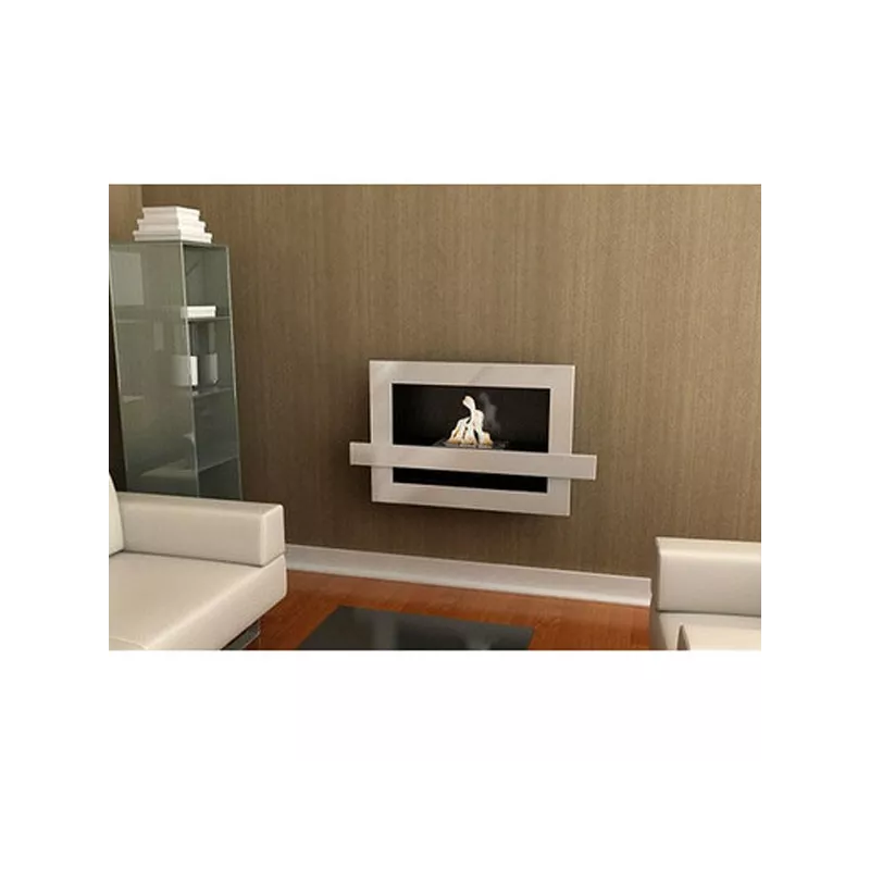 Chimenea urbana de bioetanol, 110x65x24cm Color Blanco