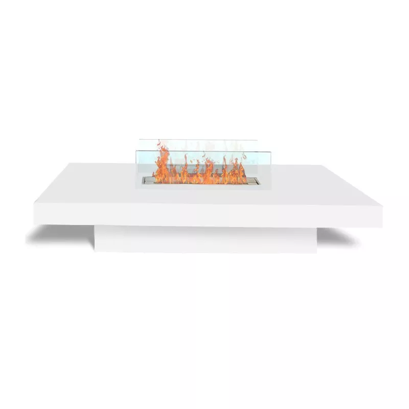Mesa de centro con quemador de bioetanol Color Blanco brillante