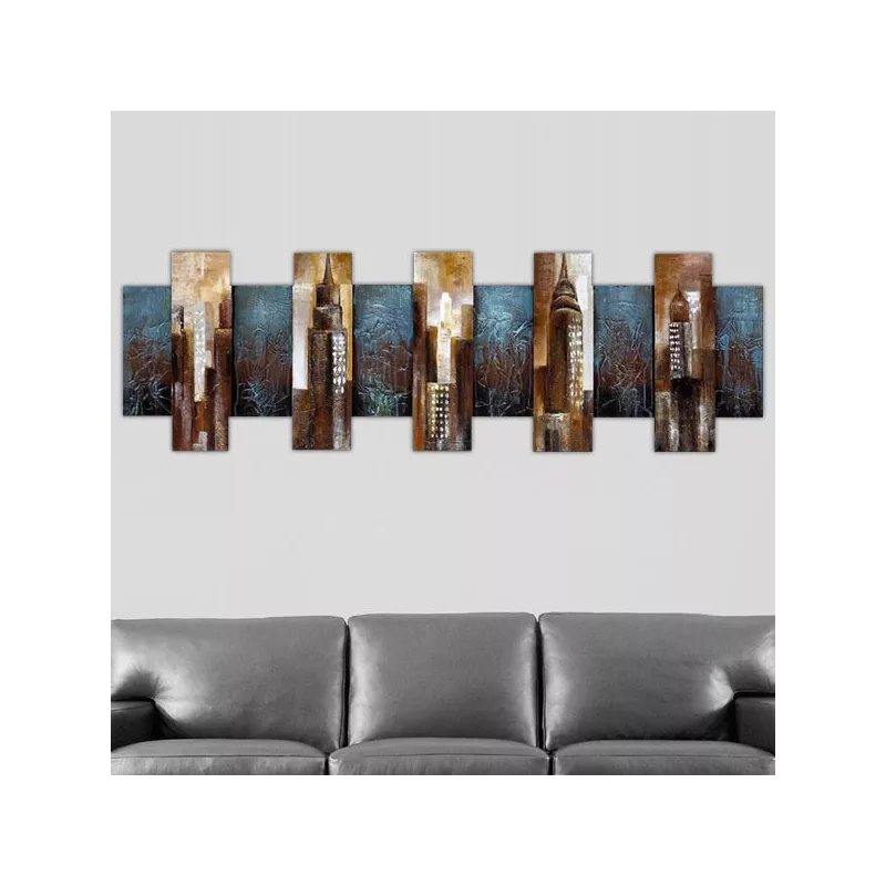 Pintura 3D nueva york, NY pintura en relieve, 160x50x7 cm