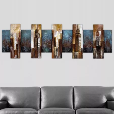 Pintura 3D nueva york, NY pintura en relieve, 160x50x7 cm