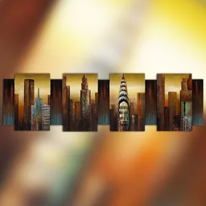 Pintura en relieve Nueva York, 170x50x7 cm