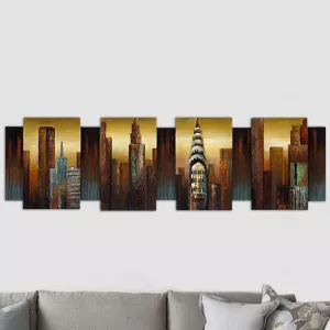 Pintura en relieve Nueva York, 170x50x7 cm