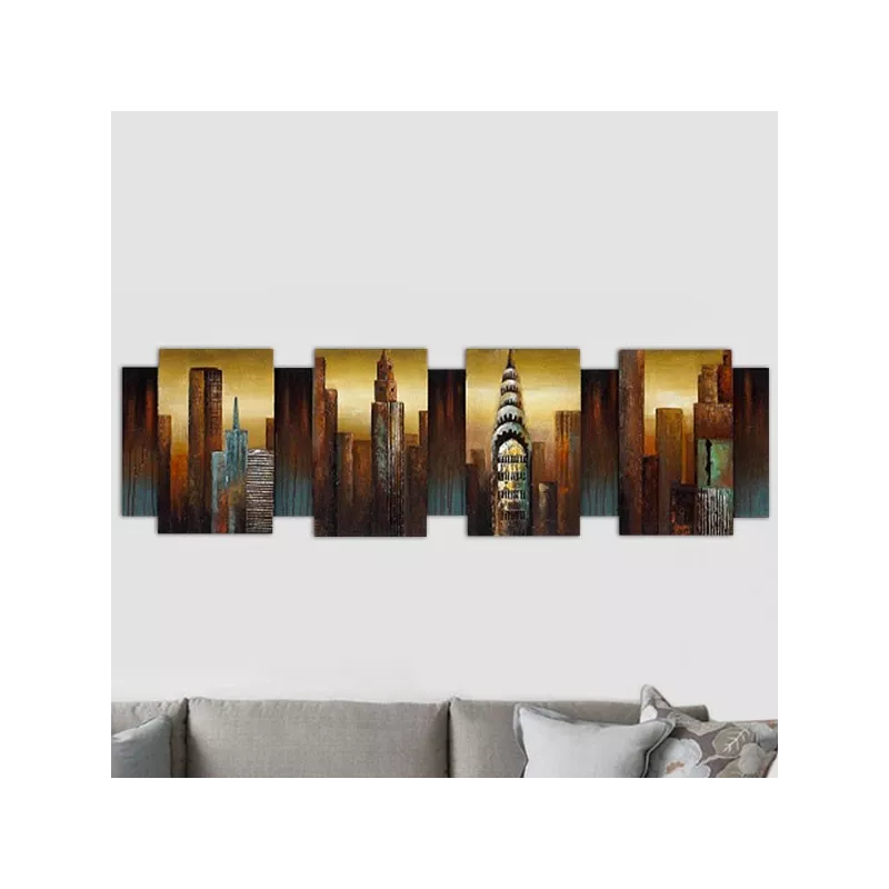 Pintura en relieve Nueva York, 170x50x7 cm