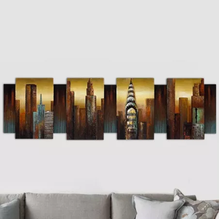 Pintura en relieve Nueva York, 170x50x7 cm