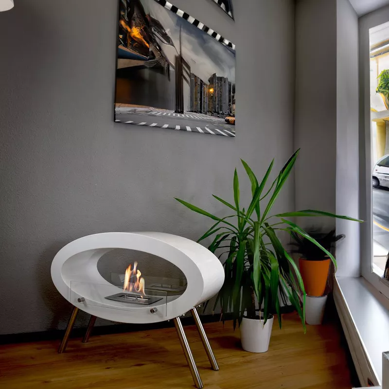 Chimenea independiente Ambroise Color Blanco