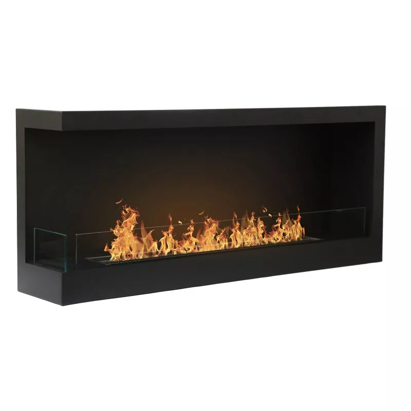 Murcie Chimenea de bioetanol empotrada XL Color Negro Apertura Abrir a la izquierda