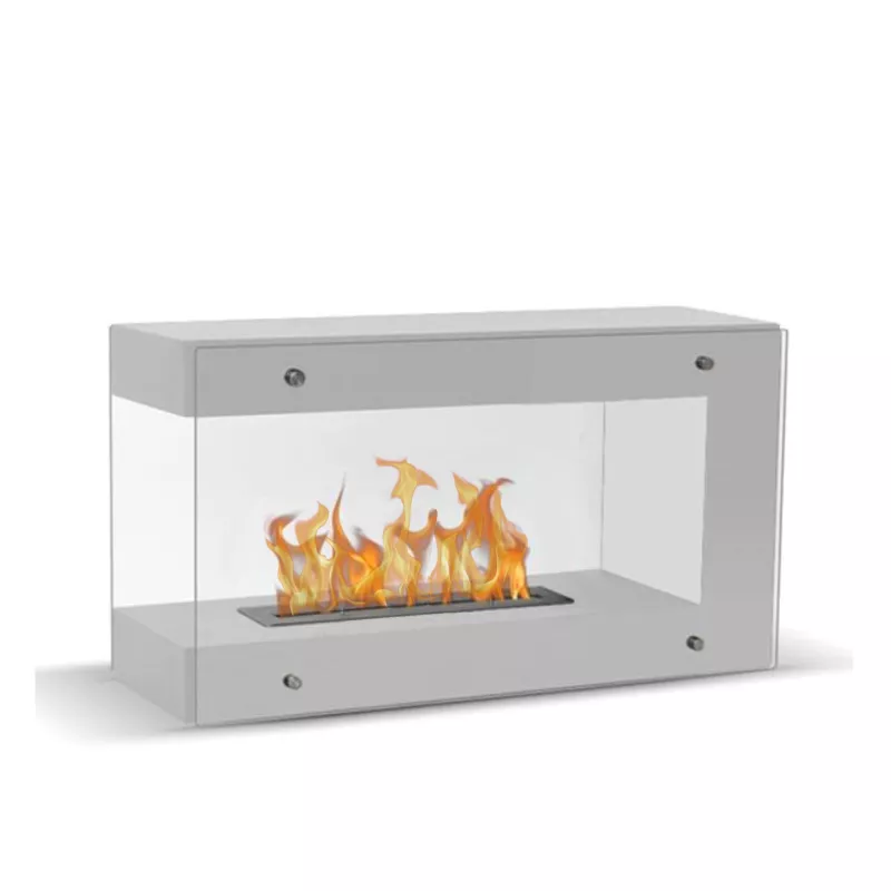 Chimenea de pie de 1 quemador Torino Grande Color Blanco brillante