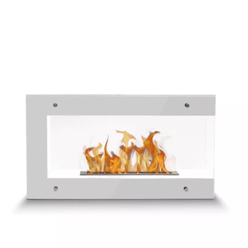 Chimenea de pie de 1 quemador Torino Grande Color Blanco brillante