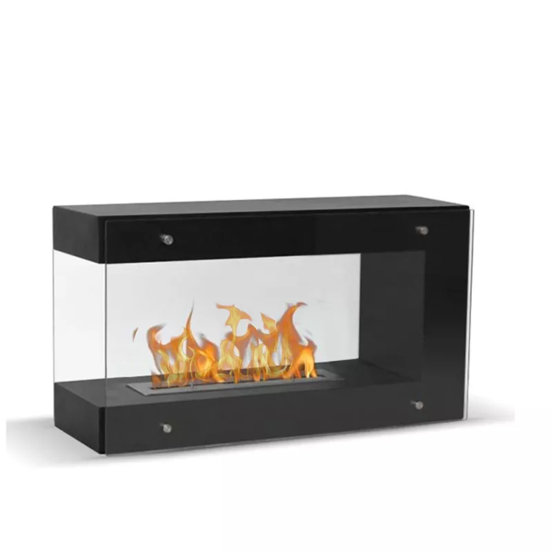 Chimenea de pie de 1 quemador Torino Grande Color Negro