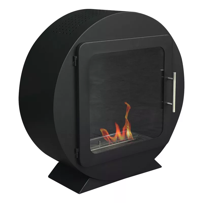 Chimenea de etanol cilíndrica - Ovedia Color Negro
