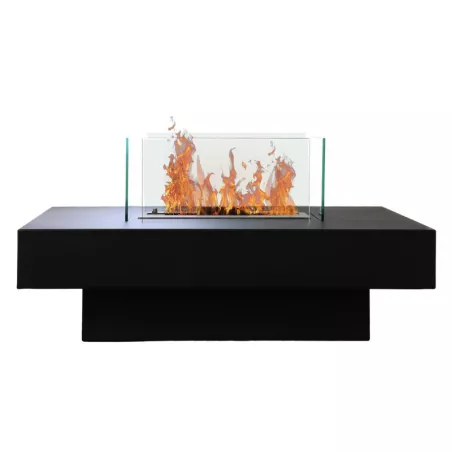 Mesa de centro con quemador de bioetanol en el centro Color Negro