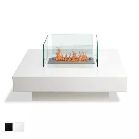 Mesa de centro con quemador de bioetanol en el centro Color Blanco