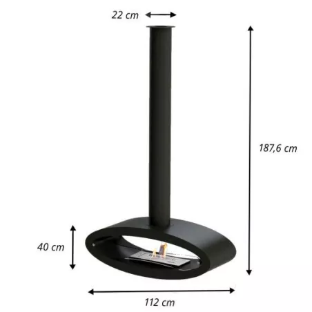 Chimenea de etanol suspendida Modica Color Negro