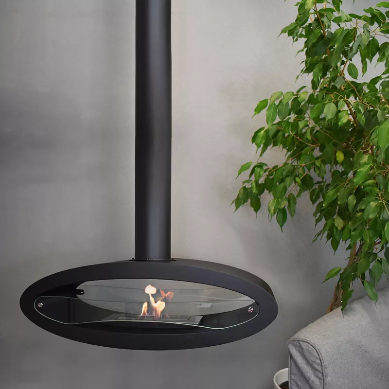 Chimenea de etanol suspendida Modica Color Negro