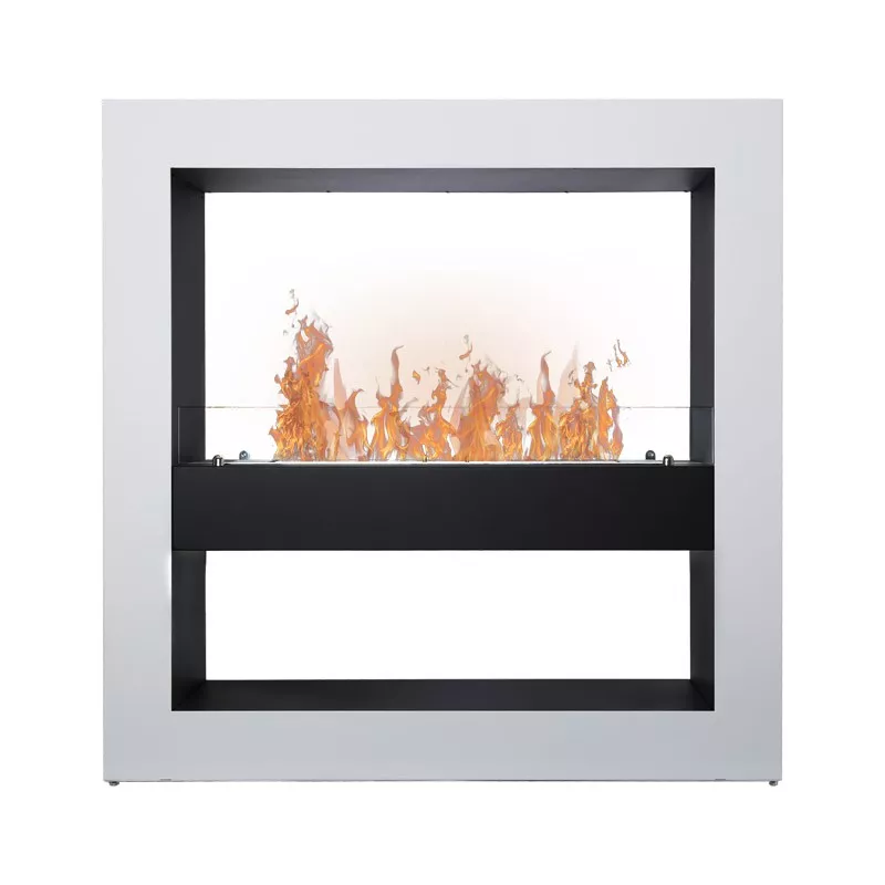 CalgariChimenea de etanol XXL , quemador de 80 cm Color Blanco brillante
