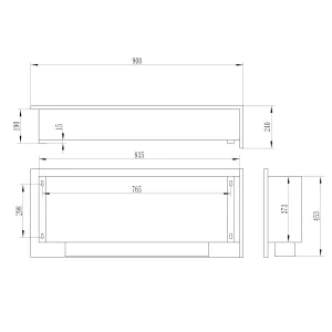 Chimenea empotrada de 2 esquinas Murcie diagrama