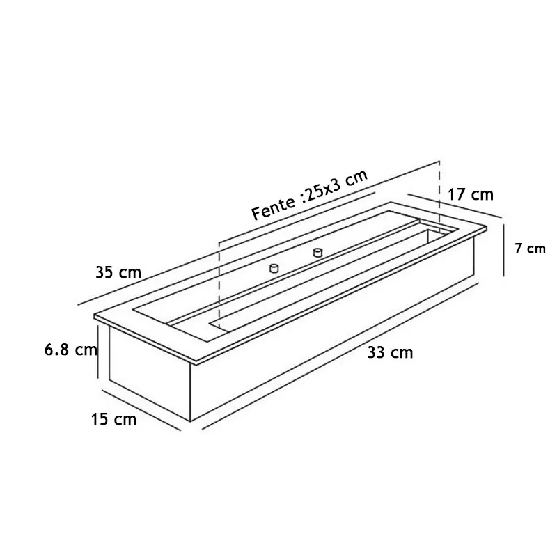 Quemador de etanol 3,3 kW, 2 L