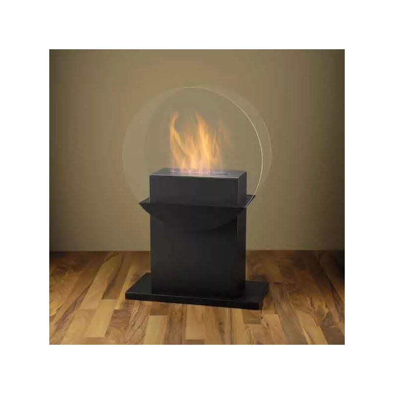 Chimenea independiente Fluvia, 78x60x24cm - quemador de 3 kW Color Negro