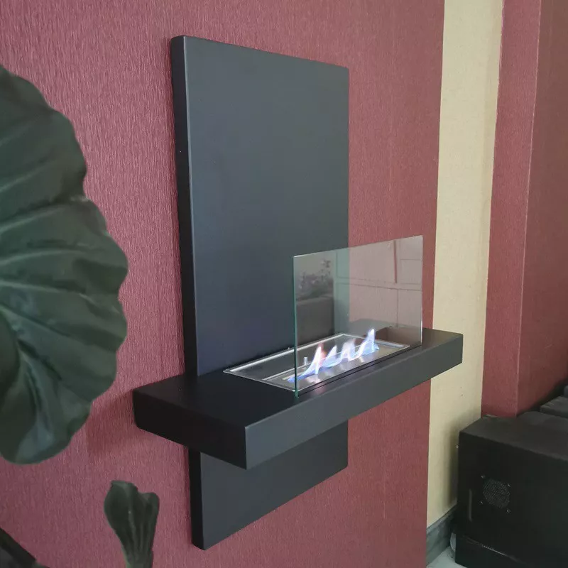 Aliano Chimenea de etanol mural 3kW Color Negro