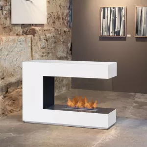 Chimenea de etanol de diseño blanco