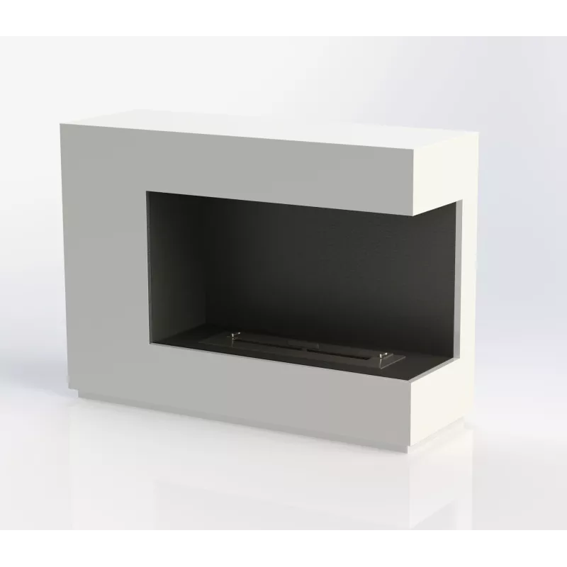 XXL Chimenea de etanol blanca Color Blanco brillante