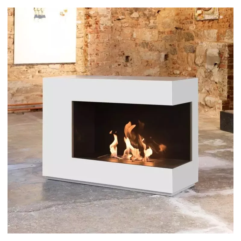 XXL Chimenea de etanol blanca Color Blanco brillante