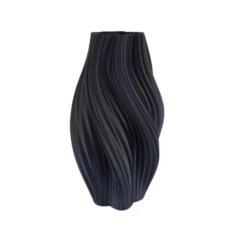 Jarrón Curba ultra diseño Color Negro Tamaño 20 cm