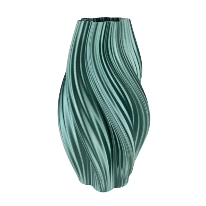 Jarrón Curba ultra diseño Color Verde Tamaño 20 cm