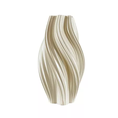 Jarrón Curba ultra diseño Color Blanco perla Tamaño 20 cm