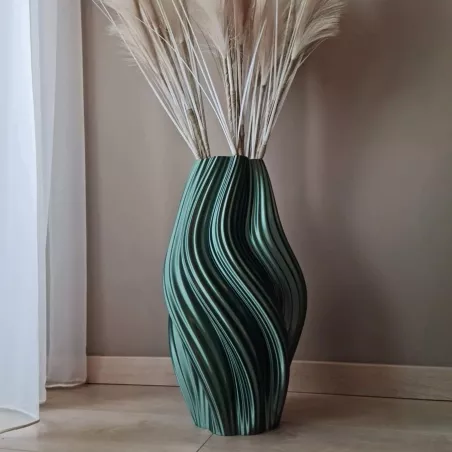 Jarrón Curba ultra diseño Color Negro Tamaño 20 cm