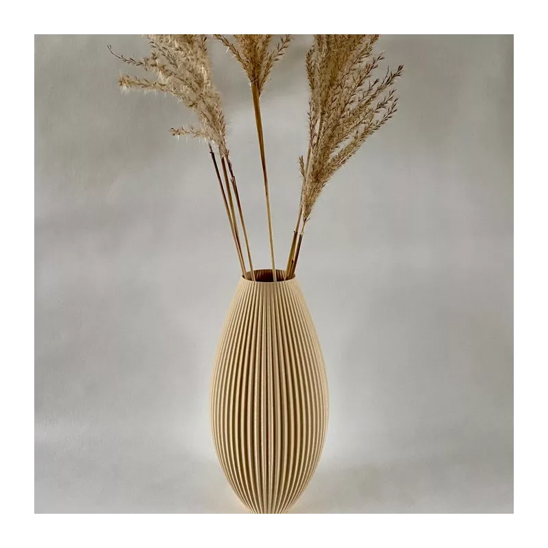 Jarrón de diseño Pila Color Beige Tamaño 15 cm