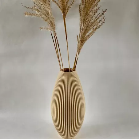 Jarrón de diseño Pila Color Beige Tamaño 15 cm