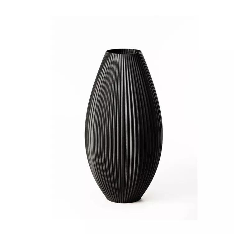 Jarrón de diseño Pila Color Negro Tamaño 15 cm